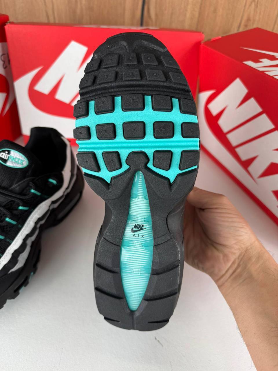 Nike Air Max 95 'Black Aurora Green' HV6062-001  Trainers Men's Reps Sale UK Best Quality AAA Replica