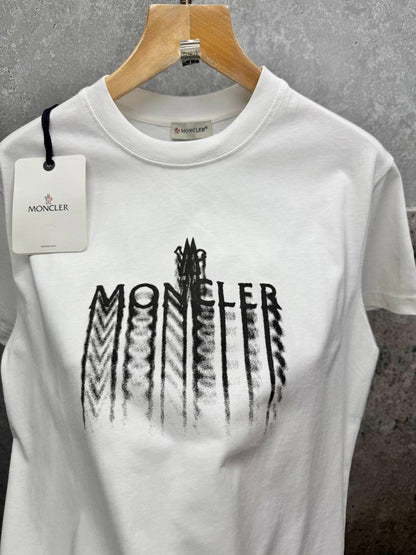 Moncler Faded Logo Cotton T-Shirt Men's Women's in Different Colors Reps UK Best Quality Sale AAA Replica