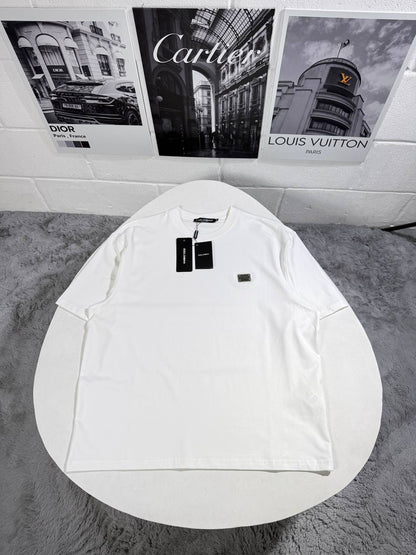 Dolce & Gabbana Logo Plaque Crewneck T-Shirt Men's Women's in 2 Colors Reps UK Best Quality Sale AAA Replica