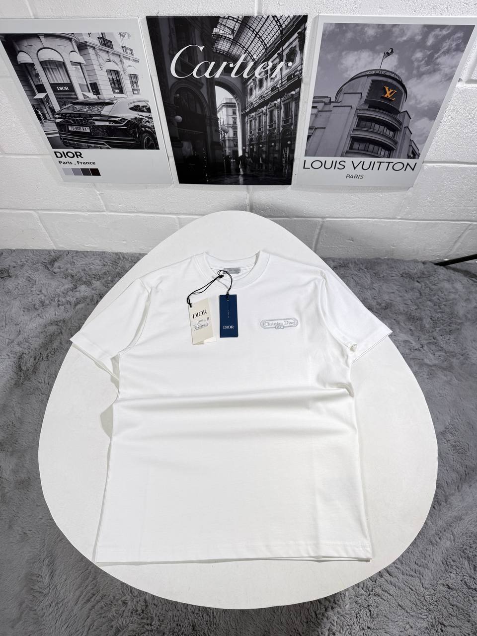 Christian Dior Couture Relaxed-Fit Crewneck T-Shirts  in 2 Colors Men's Women's Reps Sale UK Best Quality Replica