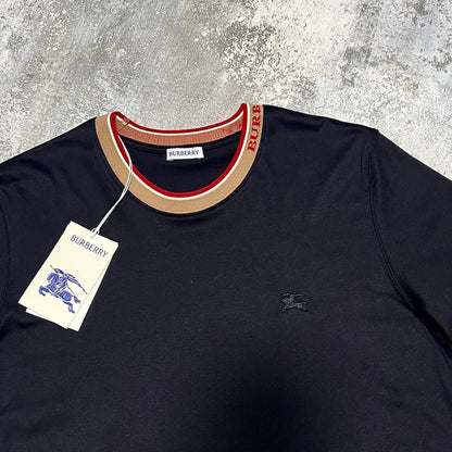 Burberry Jacquard-Striped Collar Men's Women's T-Shirts in Different Colors Reps Sale UK Best Quality AAA Replica