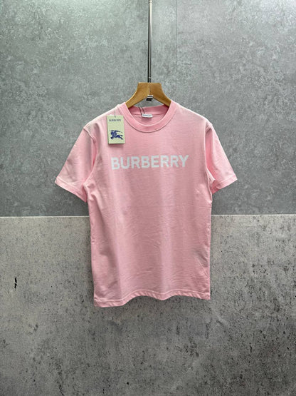Burberry Block Lettering Logo Print Short Sleeve Men's Women's T-Shirts in 2 Colors Reps Sale UK Best Quality AAA Replica