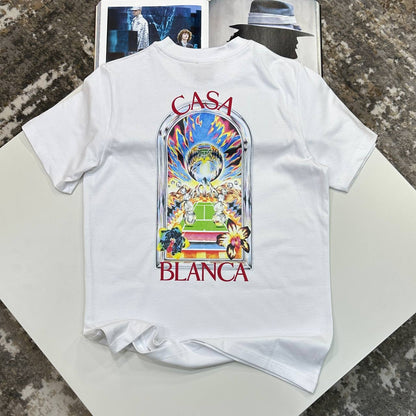 Casablanca Landscape Graphic Print Crewneck Men's Women's T-Shirts in 2 Colors Reps Sale UK Best Quality AAA Replica