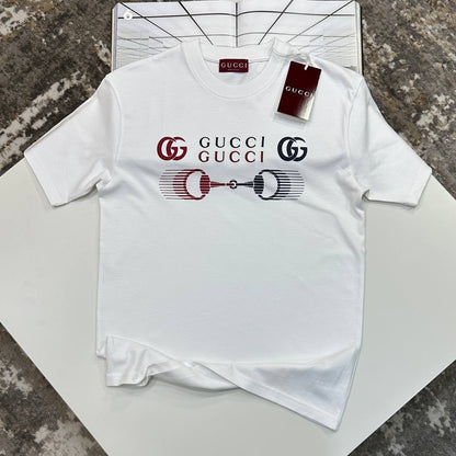 Gucci Horsebit Blurred Logo Men's Women's T-Shirts in Different Colors Reps Sale UK Best Quality Sale AAA Replica