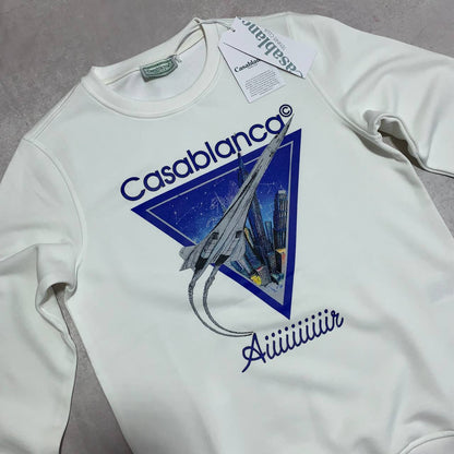 Casablanca "Aiiiiir" Graphic Crewneck Jumpers Men's Women's in 2 Colors Reps UK Best Quality AAA Replica