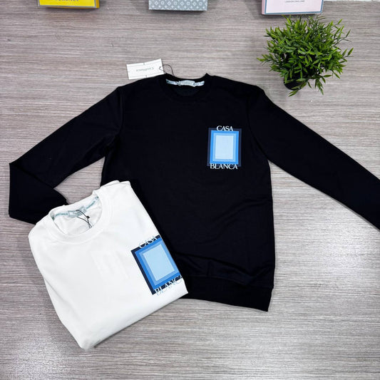 Casablanca Degrade Logo Intarsia Crewneck Jumper Men's Women's in 2 Colors Reps UK Best Quality AAA Replica