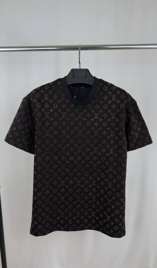 Louis Vuitton Monogram Pattern Crewneck Design T-Shirt in 2 Colors Men's Women's Reps Sale UK Best Quality AAA Replica
