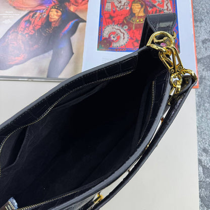 Fendi Crocodile Embossed Leather O'Lock Zip Shoulder Women's Bag Reps Sale UK Best Quality AAA Replica