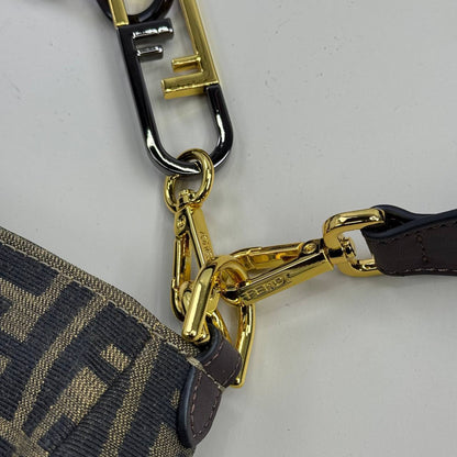 Fendi  Brown FF Zucca Canvas O'Lock Zip Shoulder Women's Bag Reps Sale UK Best Quality AAA Replica
