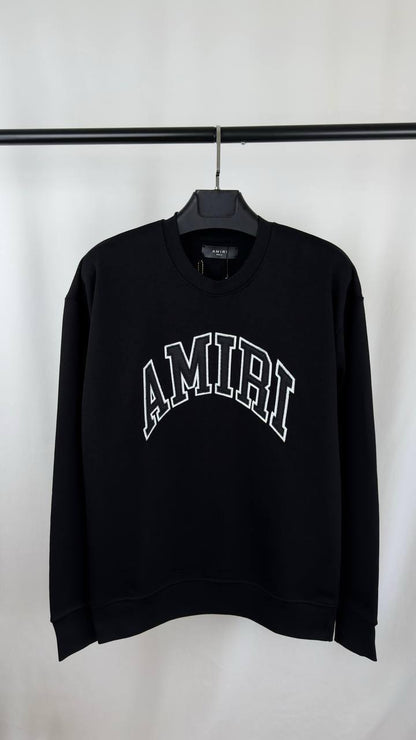 Amiri Varsity Style Embroidered "AMIRI" Logo Crewneck Men's Women's Jumpers in 2 Colors Reps UK Best Quality AAA Replica