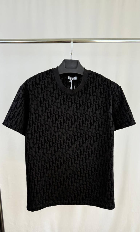 Dior Oblique Relaxed-Fit in Black Terry Cotton Jacquard T-Shirt Men's Women's Reps Sale UK Best Quality Sale AAA Replica