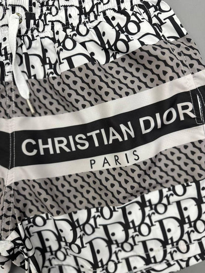 Christian Dior Oblique Color Block Swim Shorts Set Men's in Black/White Color Reps Sale UK Best Quality Sale AAA Replica