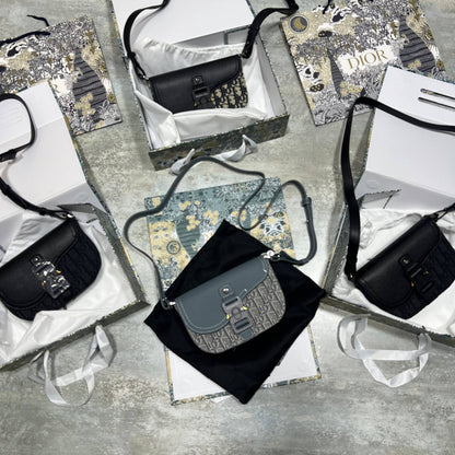 Dior Mini Saddle Messenger Bag with Flap Men's Bag Grey Reps Sale UK Best Quality AAA Replica