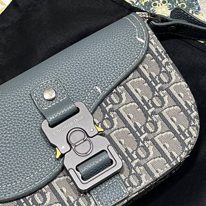 Dior Mini Saddle Messenger Bag with Flap Men's Bag Grey Reps Sale UK Best Quality AAA Replica