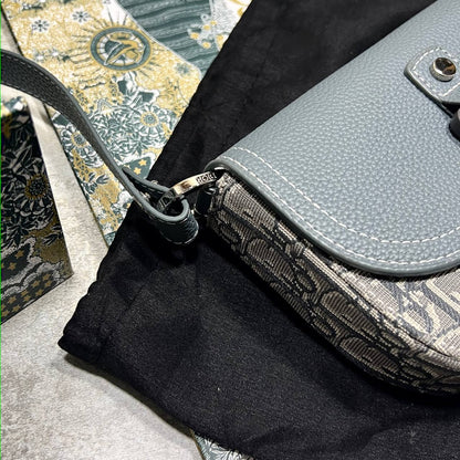 Dior Mini Saddle Messenger Bag with Flap Men's Bag Grey Reps Sale UK Best Quality AAA Replica