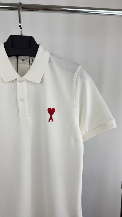 Ami Paris Ami de Cœur Embroidered Heart Logo Polo Shirts Men's in 2 Colors Reps UK Sale Best Quality AAA Replica