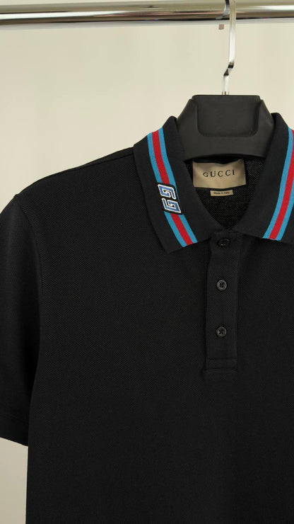Gucci Interlocking GG Web-Striped Collar Polo Shirts Men's in 2 Colors Reps UK Sale Best Quality AAA Replica