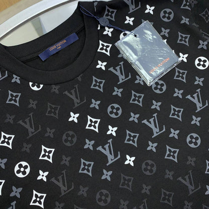Louis Vuitton Allover Monogram Printed Short Sleeve Men's Women's T-Shirts in Different Colors Reps Sale UK Best Quality AAA Replica