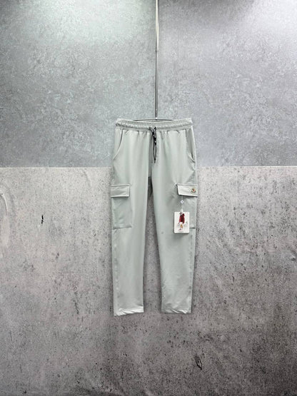 Moncler Logo-Patch Men's Grey Cargo Pants in Multiple Waist Sizes Reps Sale UK Best Quality AAA Replica