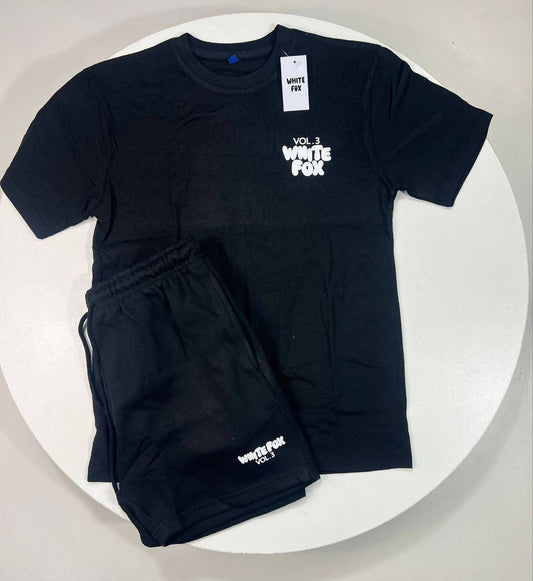White Fox Boutique Vol. 3 "Offstage" Oversized Black T-Shirt & Shorts Set Women's Reps UK Best Quality Sale AAA Replica
