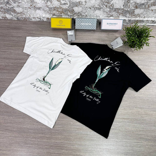 Dior Lily of the Valley Men's Women's T-Shirts in 2 Colors Reps Sale UK Best Quality AAA Replica