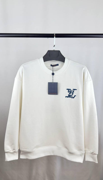 Louis Vuitton Logo Embroidered Cotton Crewneck Jumpers Men's Women's in Different Colors Reps Sale UK Best Quality AAA Replica