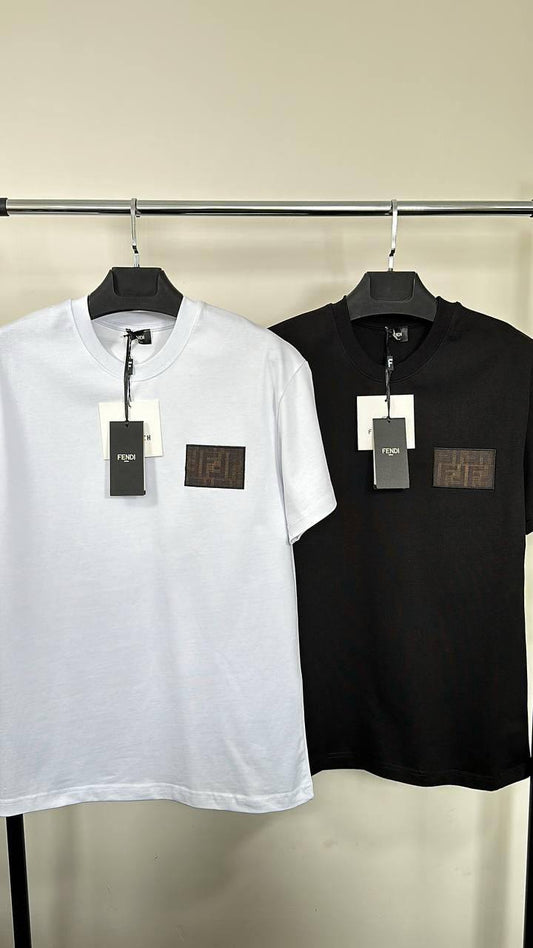 Fendi FF Logo Patch T-Shirts in 2 Colors Men's Women's Reps UK Best Quality AAA Replica