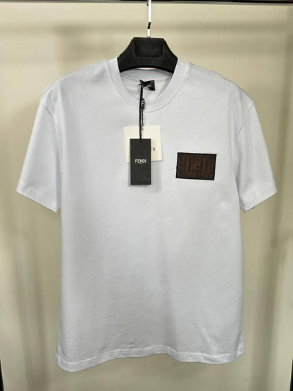 Fendi FF Logo Patch T-Shirts in 2 Colors Men's Women's Reps UK Best Quality AAA Replica