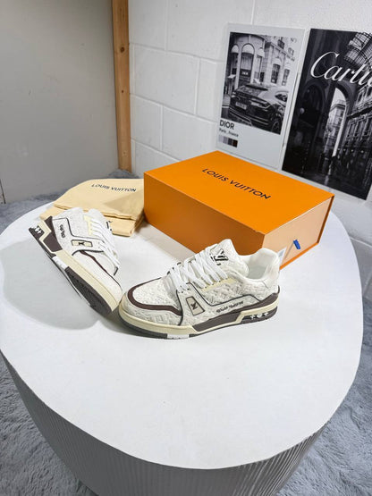 Louis Vuitton LV "Brown White" Men's Trainers Reps Sale UK Best Quality AAA Replica