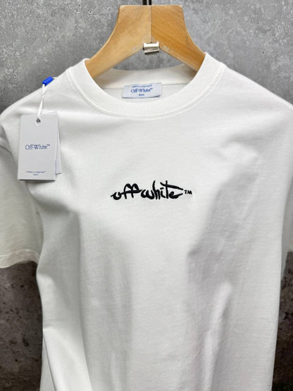 Off-White Script Logo Men's Women's T-Shirts in 2 Colors Reps Sale UK Best Quality AAA Replica