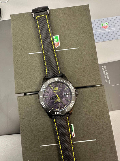 Tag Heuer Aquaracer Calibre 5 Black NATO Strap Carbon Dial Men's Watch Reps Sale UK Best Quality AAA Replica