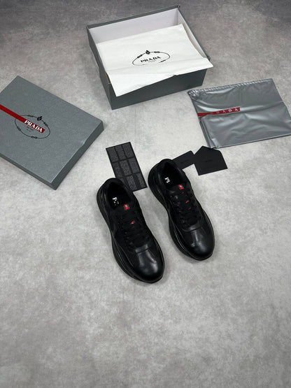 Prada America's Cup Triple Black Sneakers Men's Reps Sale UK Best Quality AAA Replica