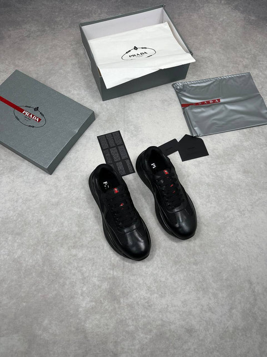 Prada America's Cup Triple Black Sneakers Men's Reps Sale UK Best Quality AAA Replica