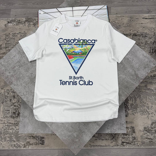 Casablanca Tennis Club Icon St. Barth T-Shirt Men's Women's T-Shirts in 2 Colors Reps Sale UK Best Quality AAA Replica