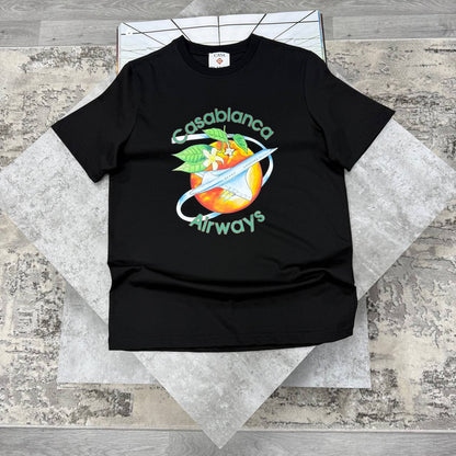 Casablanca Orbite Autour De L'Orange Men's Women's T-Shirts in 2 Colors Reps Sale UK Best Quality AAA Replica