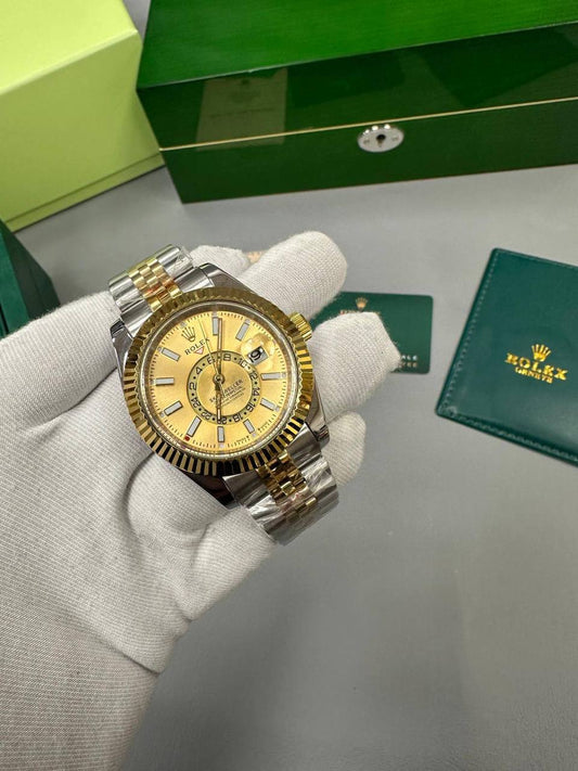 Rolex Sky-Dweller 326933 Two-Tone Jubilee Bracelet Golden Dial Watch Men's Reps Sale UK Best Quality AAA Replica
