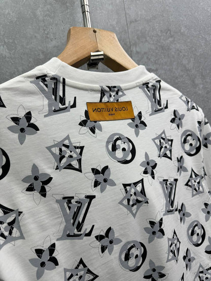Louis Vuitton 3D Monogram Full Print T-Shirts Men's Women's in 2 Colors Reps Sale UK Best Quality AAA Replica