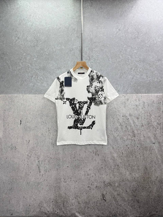 Louis Vuitton Jacquard Graphic T-Shirts Men's Women's in 2 Colors Reps Sale UK Best Quality AAA Replica