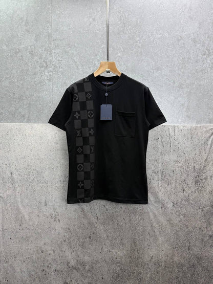 Louis Vuitton Damier French Terry Cotton Pocket T-Shirts Men's Women's in 2 Colors Reps Sale UK Best Quality AAA Replica