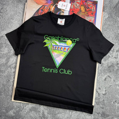 Casablanca Tennis Club Icon Screen Printed T-Shirt Men's Women's T-Shirts in 2 Colors Reps Sale UK Best Quality AAA Replica