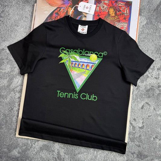 Casablanca Tennis Club Icon Screen Printed T-Shirt Men's Women's T-Shirts in 2 Colors Reps Sale UK Best Quality AAA Replica