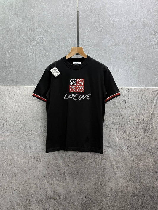 Loewe Anagram Embroidered Cotton Crewneck T-Shirts Men's Women's in 2 Colors Reps Sale UK Best Quality AAA Replica