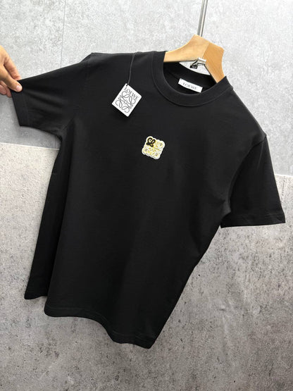 Loewe Anagram Logo Embroidered Cotton Crewneck T-Shirts Men's Women's in 2 Colors Reps Sale UK Best Quality AAA Replica