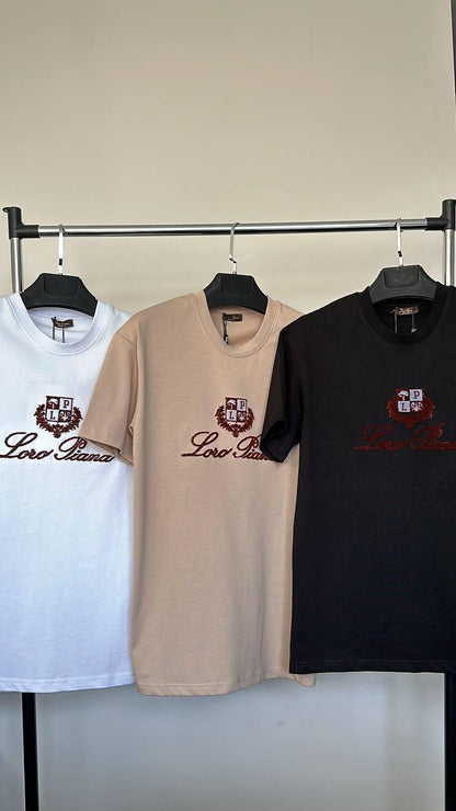 Loro Piana Embroidered Logo Men's Women's T-Shirt in Different Colors Reps UK Best Quality AAA Replica