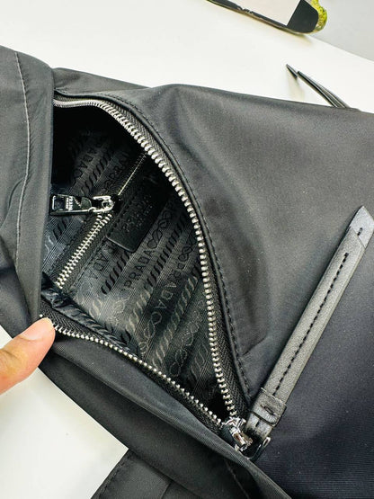 Prada Leather Sling Backpack in Black Men's Bag Reps Sale UK Best Quality AAA Replica
