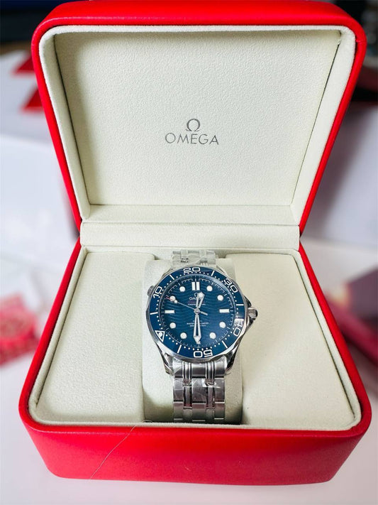 Omega Seamaster Diver 300M 42 mm Men's Watch with Blue Ceramic Dial and Stainless Steel Bracelet UK Best Quality Reps AAA Replica
