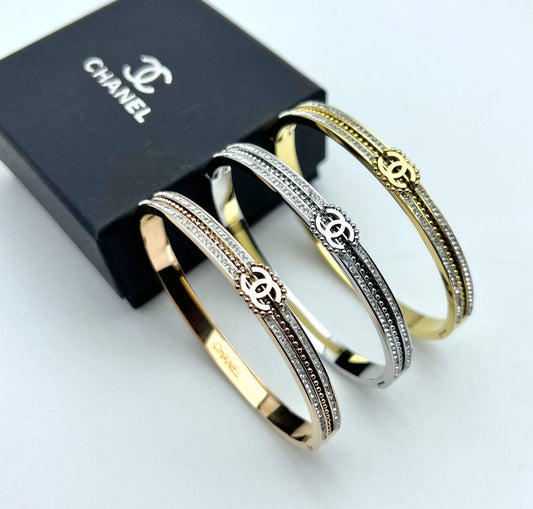 Chanel CC Logo Two Line Diamond Bracelet Women's in Different Colors Reps Sale UK Best Quality AAA Replica