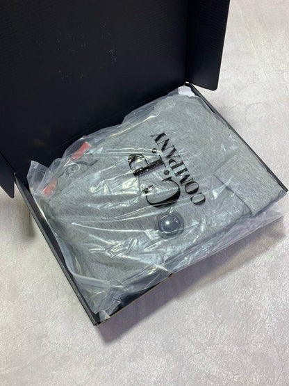 C.P. Company Diagonal Raised Fleece Full-Zip Tracksuit Featuring Goggle Hoodie and Matching Sweatpants with brand's Signature "Lens" Detail on a Sleeve & Pocket