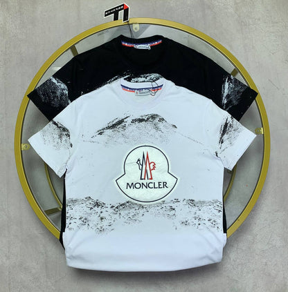Moncler Mountain Print Brand's Iconic Logo Short-Sleeve T-shirt Men's Women's in 2 Colors Reps UK Best Quality Sale AAA Replica