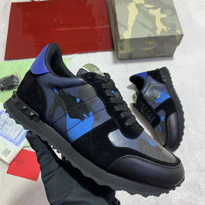 Valentino Garavani Rockrunner Blue Camouflage Sneakers Men's Reps UK Best Quality AAA Replica